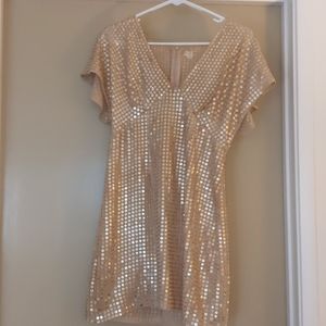Forever21 gold sequin dress